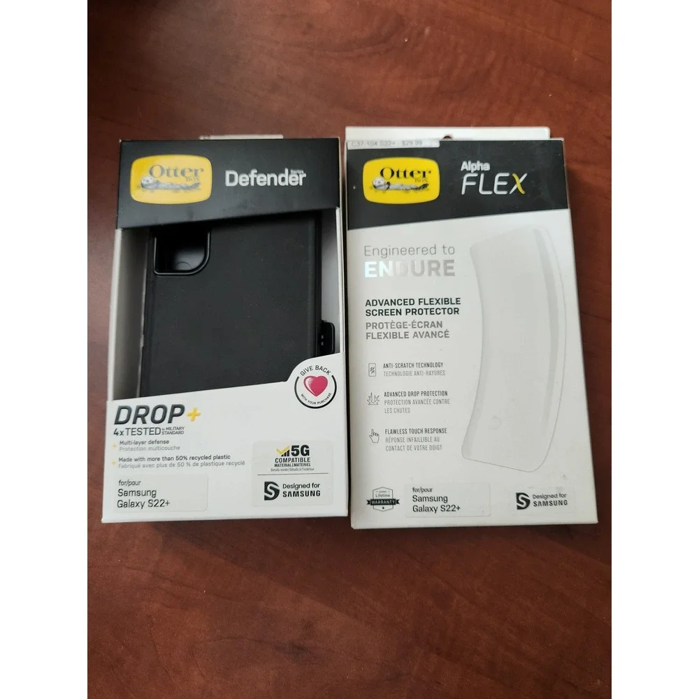 OtterBox Defender Case & Alpha Flex Screen Protector Samsung Galaxy S22+ Black